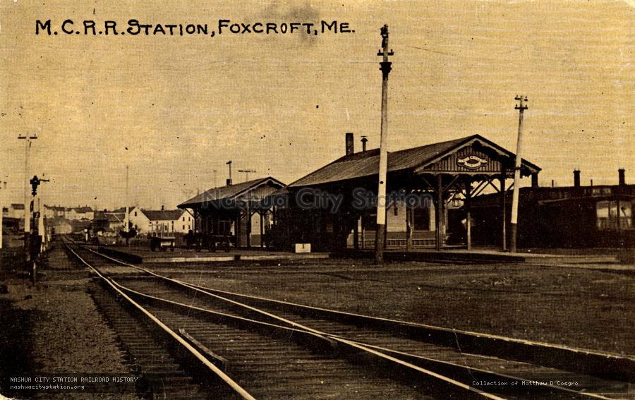 Postcard: Maine Central Railroad Station, Foxcroft, Maine